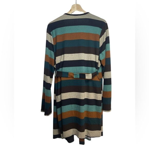 Indigo Rose Striped Long Line Cardigan Sweater 2X - Picture 2 of 6